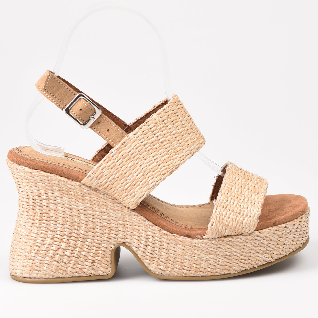 Sandalias Corina Tacón Rafia M4346 Natural - imagen 1