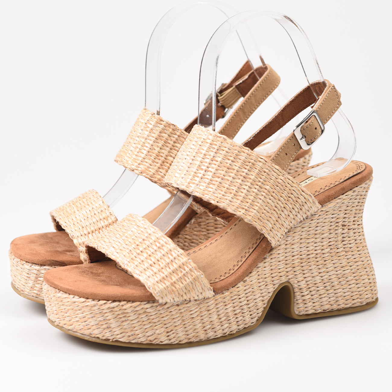 Sandalias Corina Tacón Rafia M4346 Natural - imagen 3