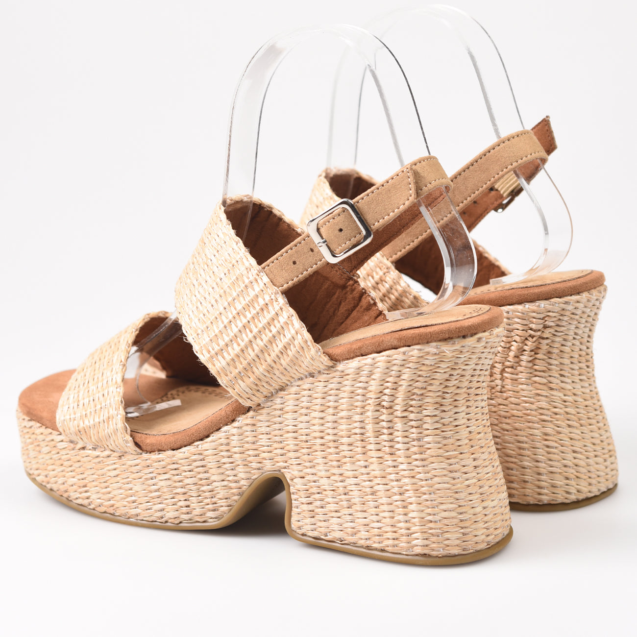 Sandalias Corina Tacón Rafia M4346 Natural - imagen 4