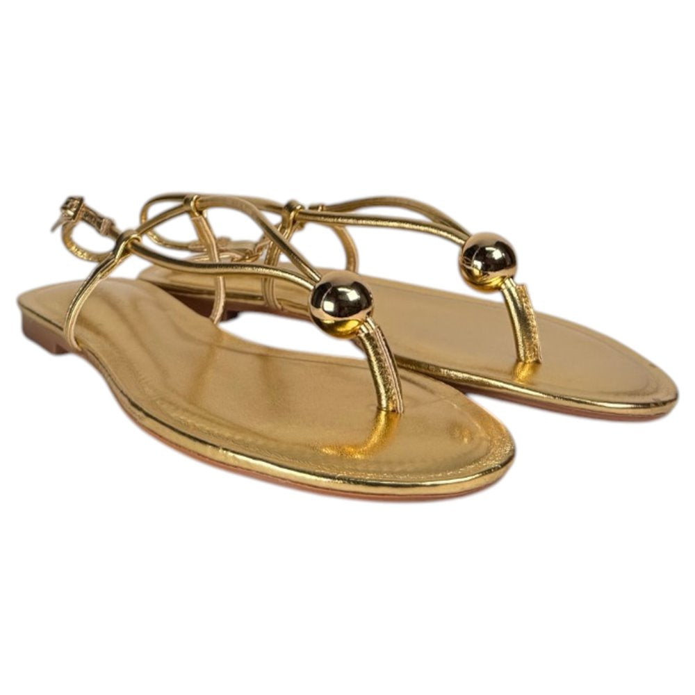Sandalias Corina Tira Fina M6456 Oro - imagen 3