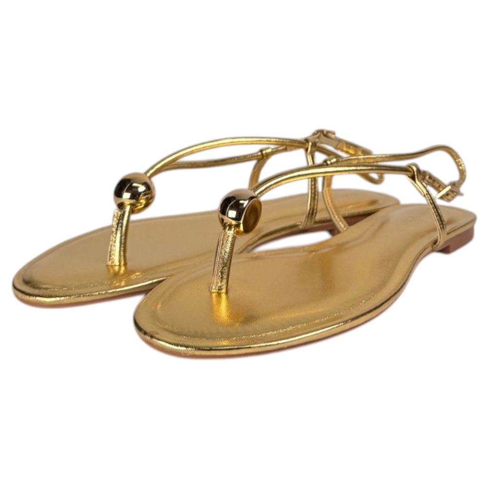 Sandalias Corina Tira Fina M6456 Oro - imagen 5