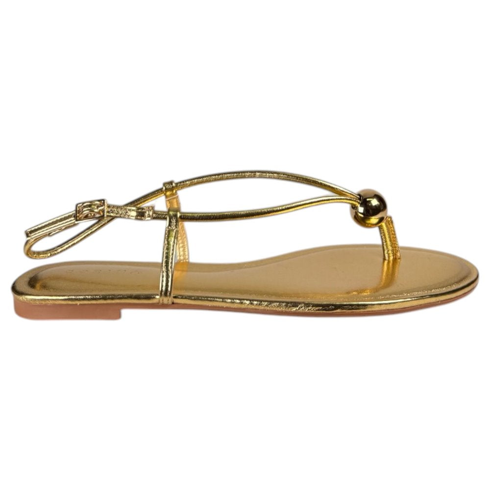 Sandalias Corina Tira Fina M6456 Oro - imagen 1