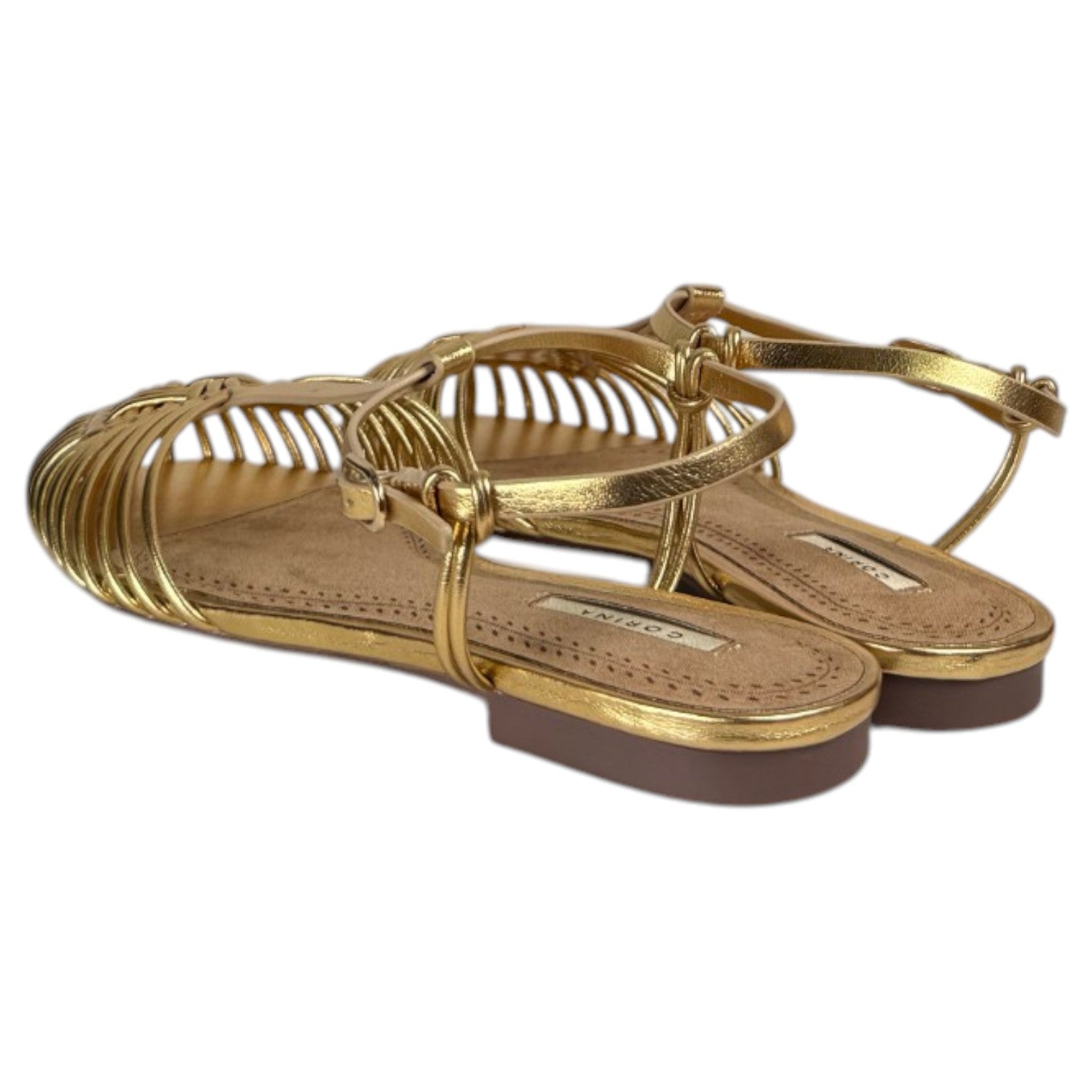 Sandalias Corina Tiras Finas M6396 Oro - imagen 6