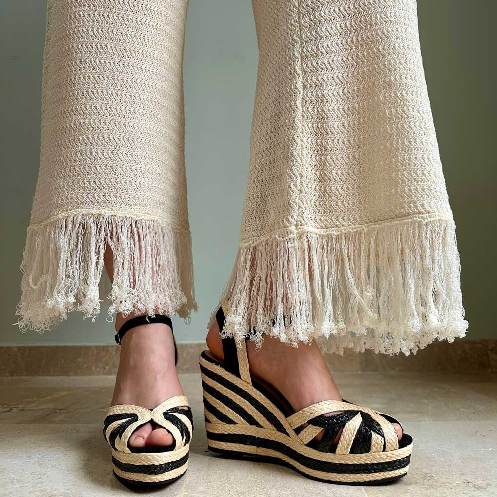 Sandalias de Esparto Corina Cuña M4355 Negro Natural - imagen 1