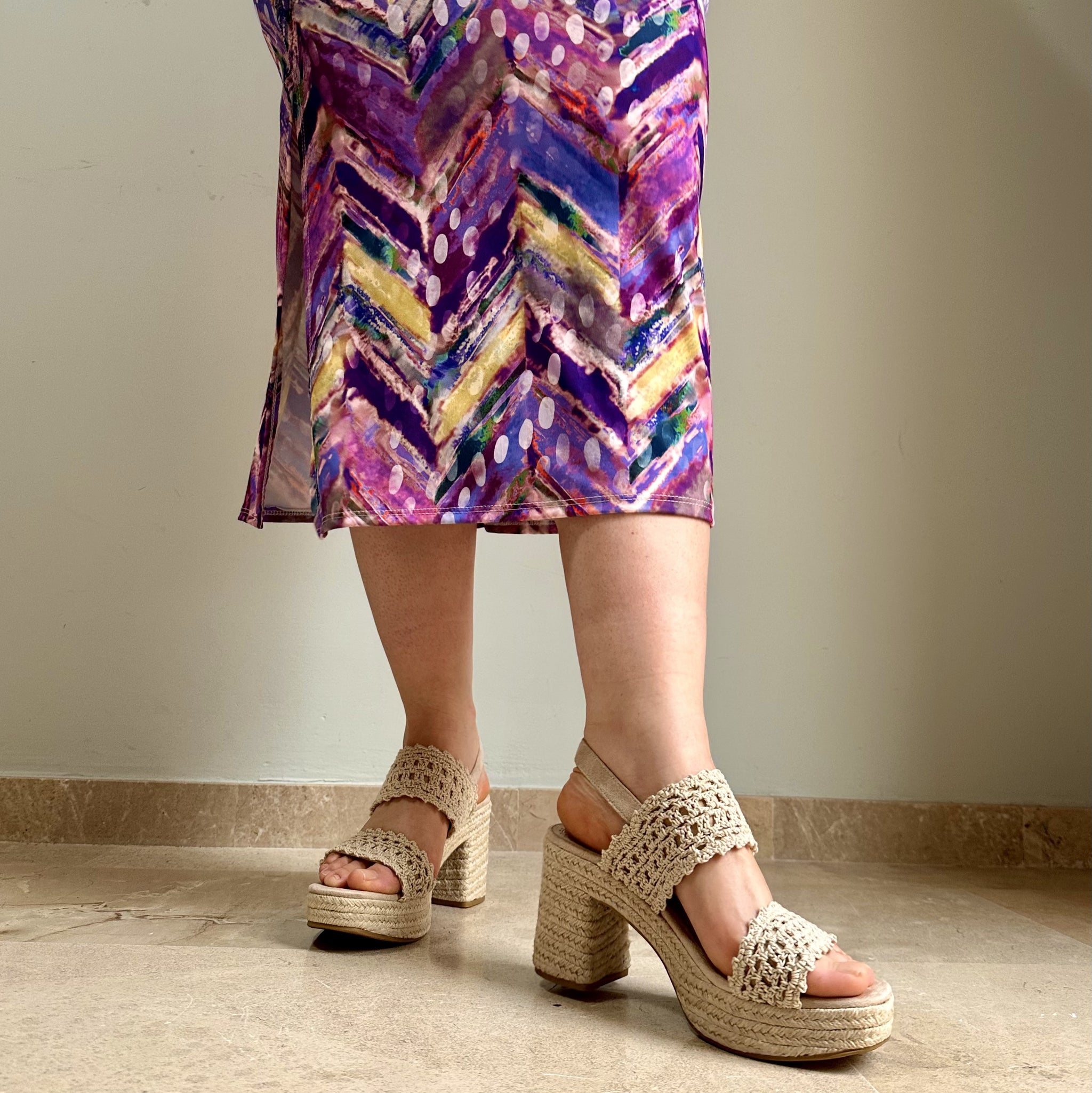 Sandalias de Esparto Corina Tacón Crochet M4407 Beige - imagen 2