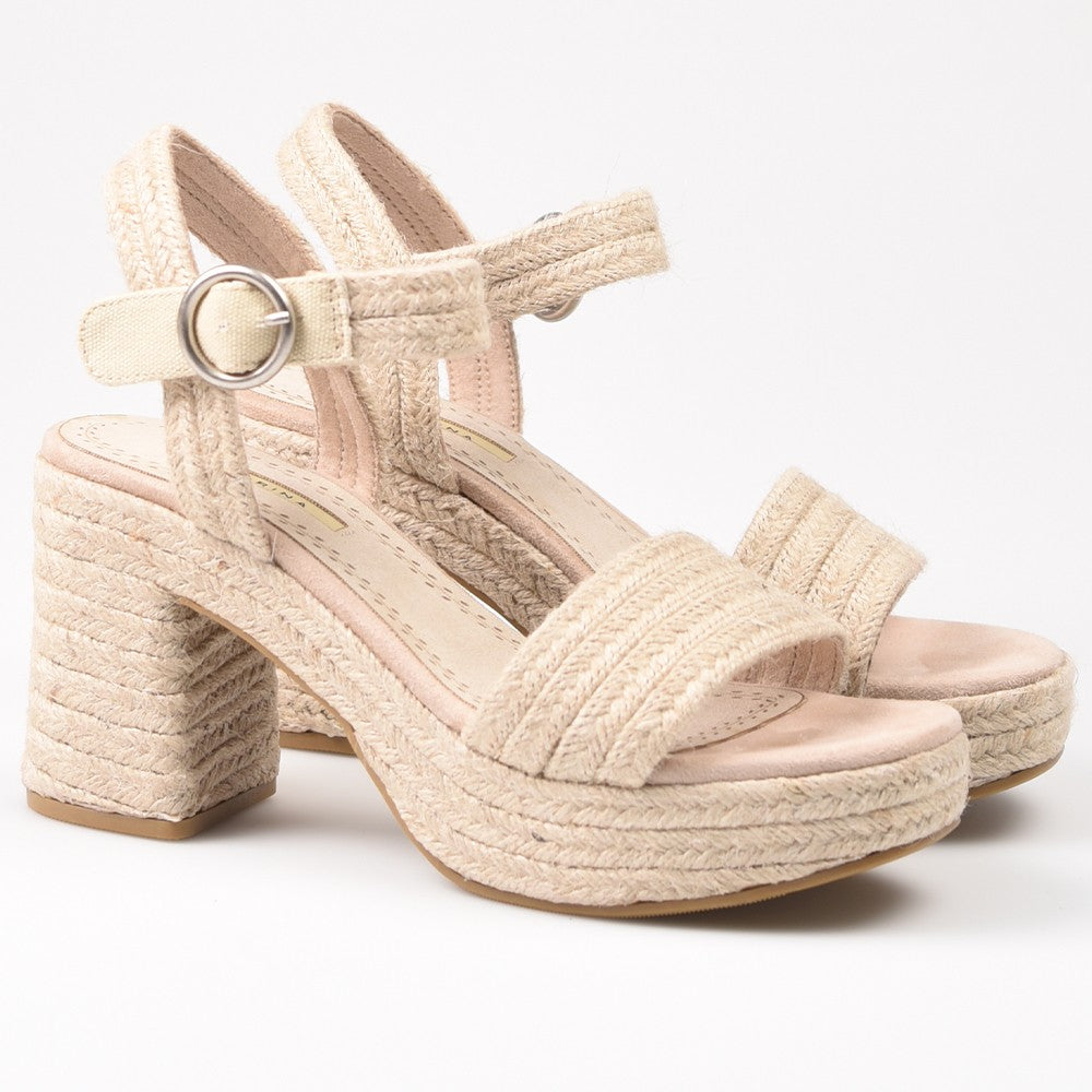 Sandalias de Esparto Corina Tacón M4405 Natural - imagen 2