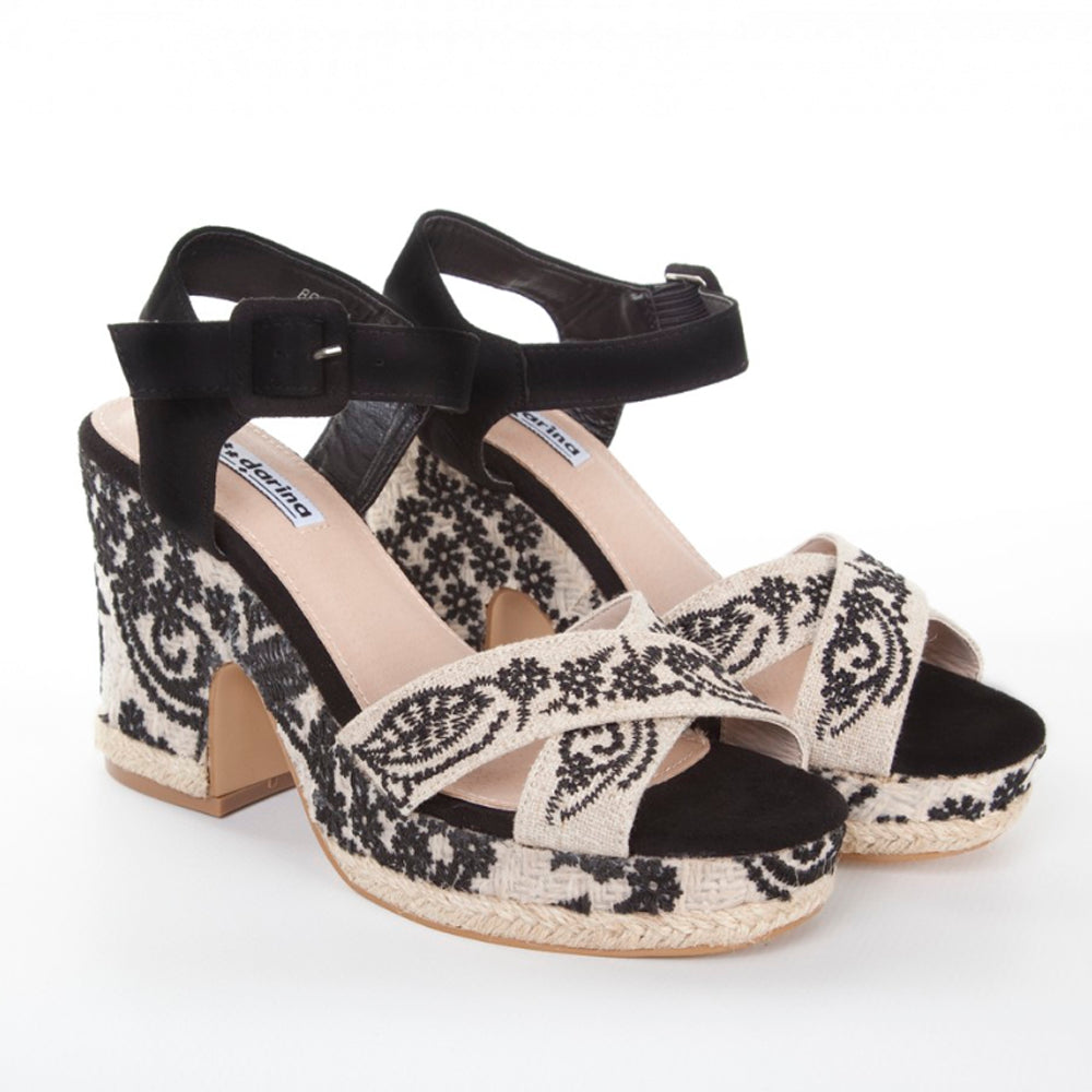 Sandalias de Esparto Mandarina Brígida Negro - imagen 10
