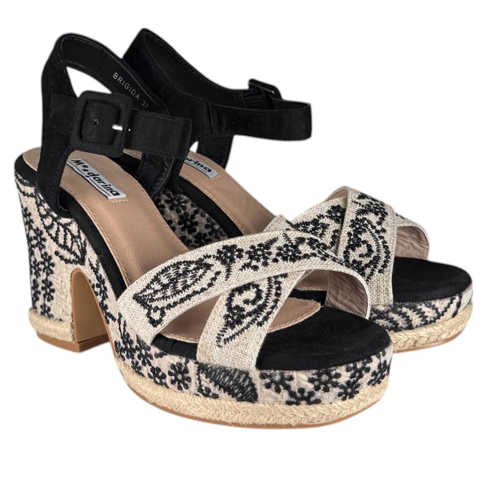 Sandalias de Esparto Mandarina Brígida Negro - imagen 3