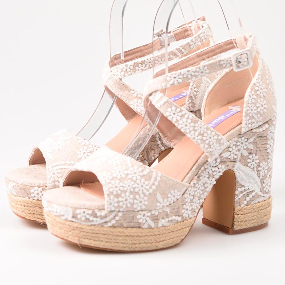 Sandalias de Esparto Mandarina Priscilla Blanco - imagen 3