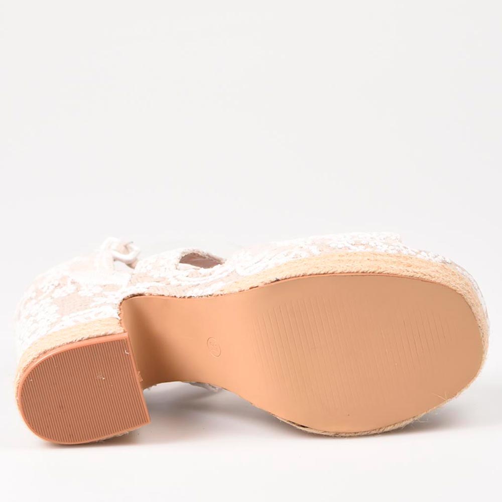 Sandalias de Esparto Mandarina Priscilla Blanco - imagen 5