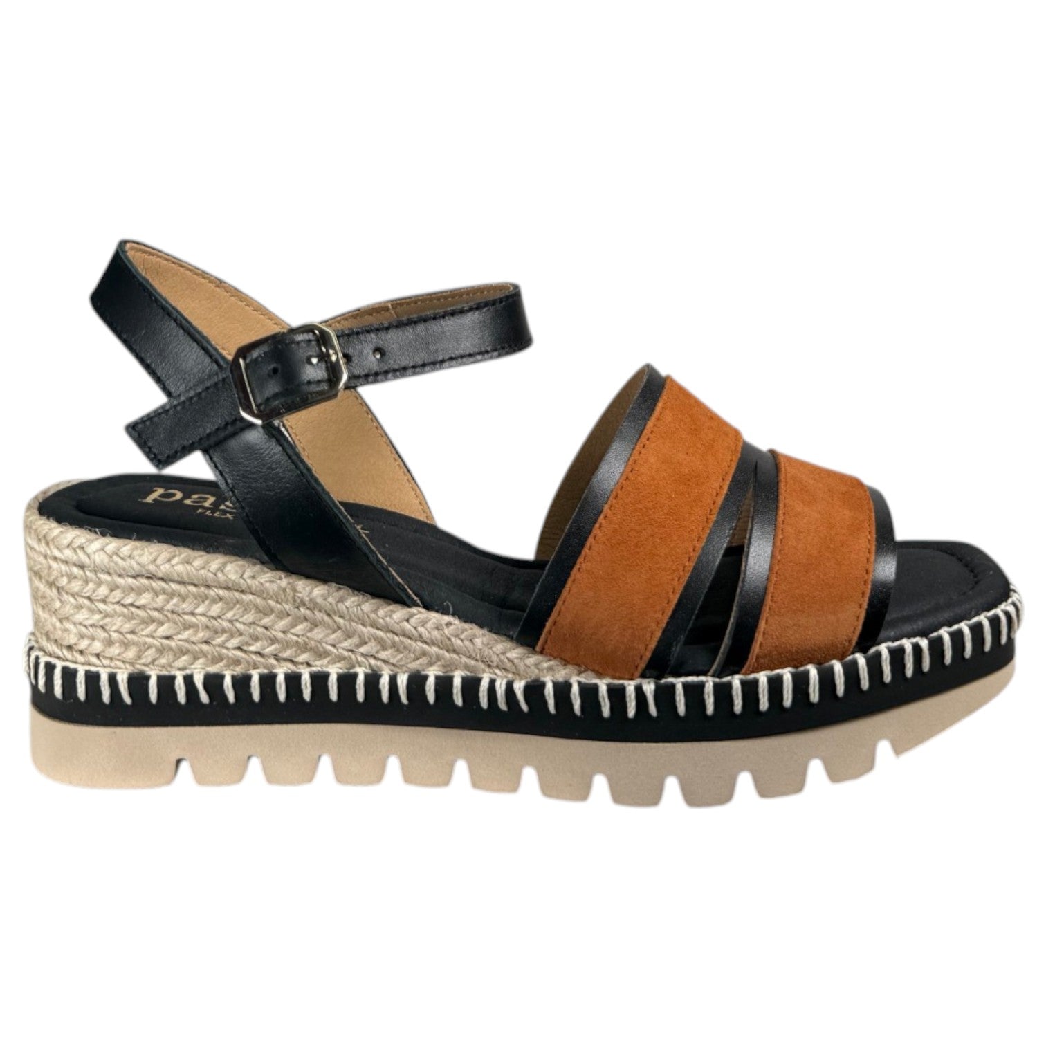 Sandalias de Esparto Paseart SRcI/NP-A938 Negro Coñac - imagen 1