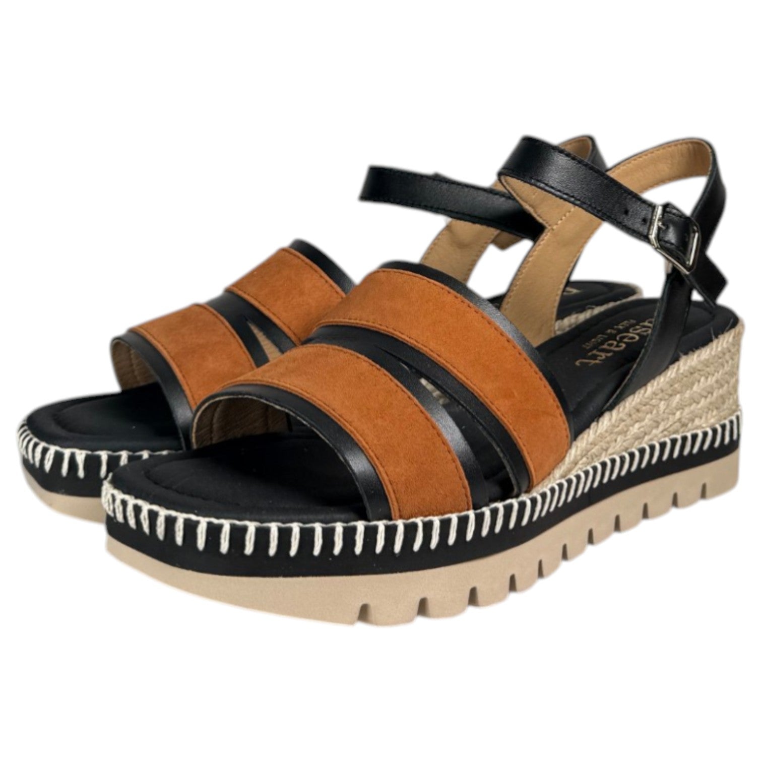 Sandalias de Esparto Paseart SRcI/NP-A938 Negro Coñac - imagen 5