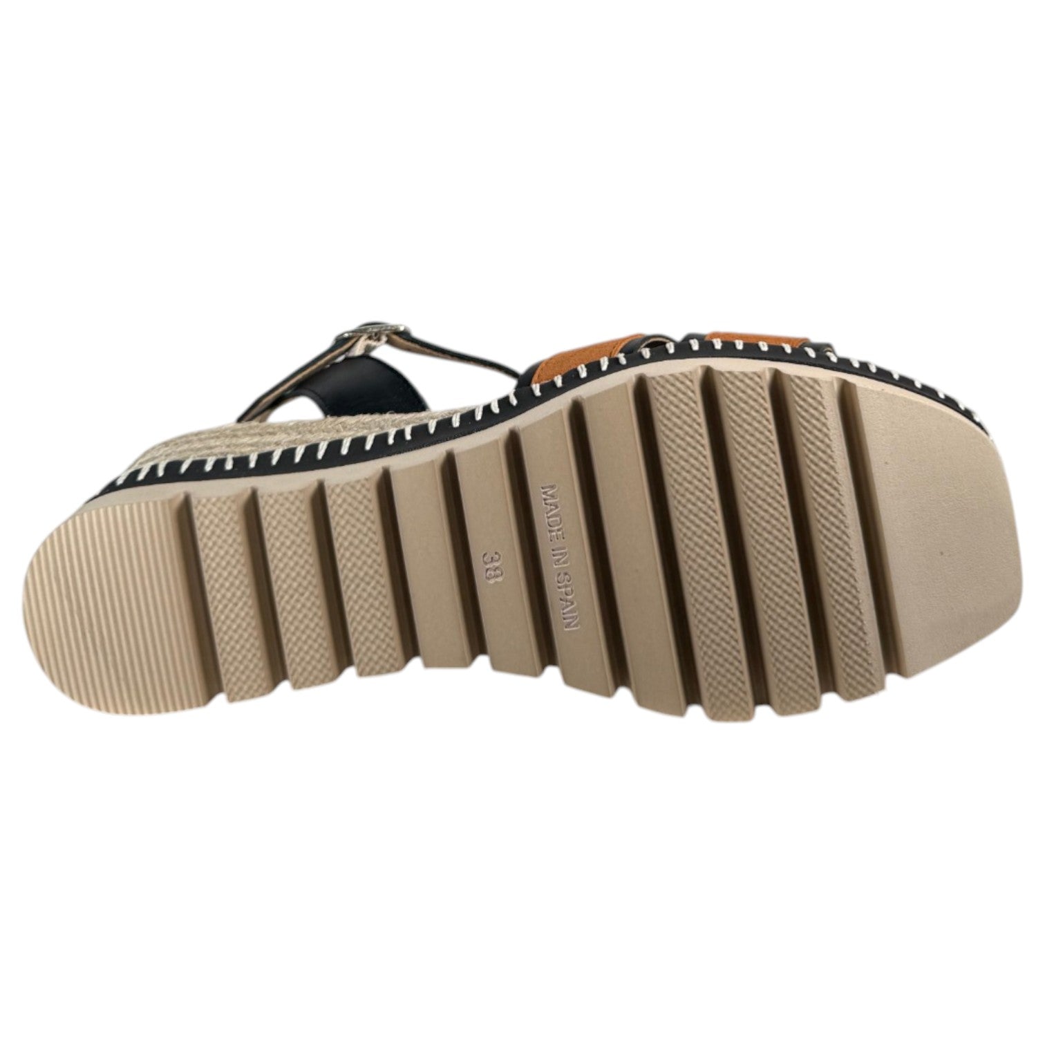 Sandalias de Esparto Paseart SRcI/NP-A938 Negro Coñac - imagen 7