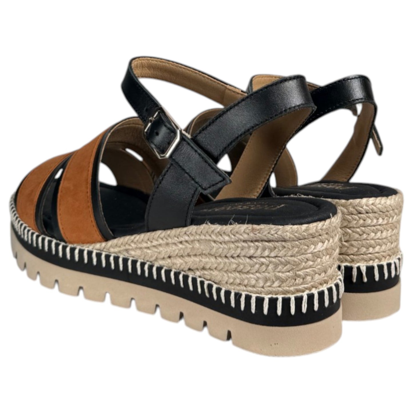 Sandalias de Esparto Paseart SRcI/NP-A938 Negro Coñac - imagen 6