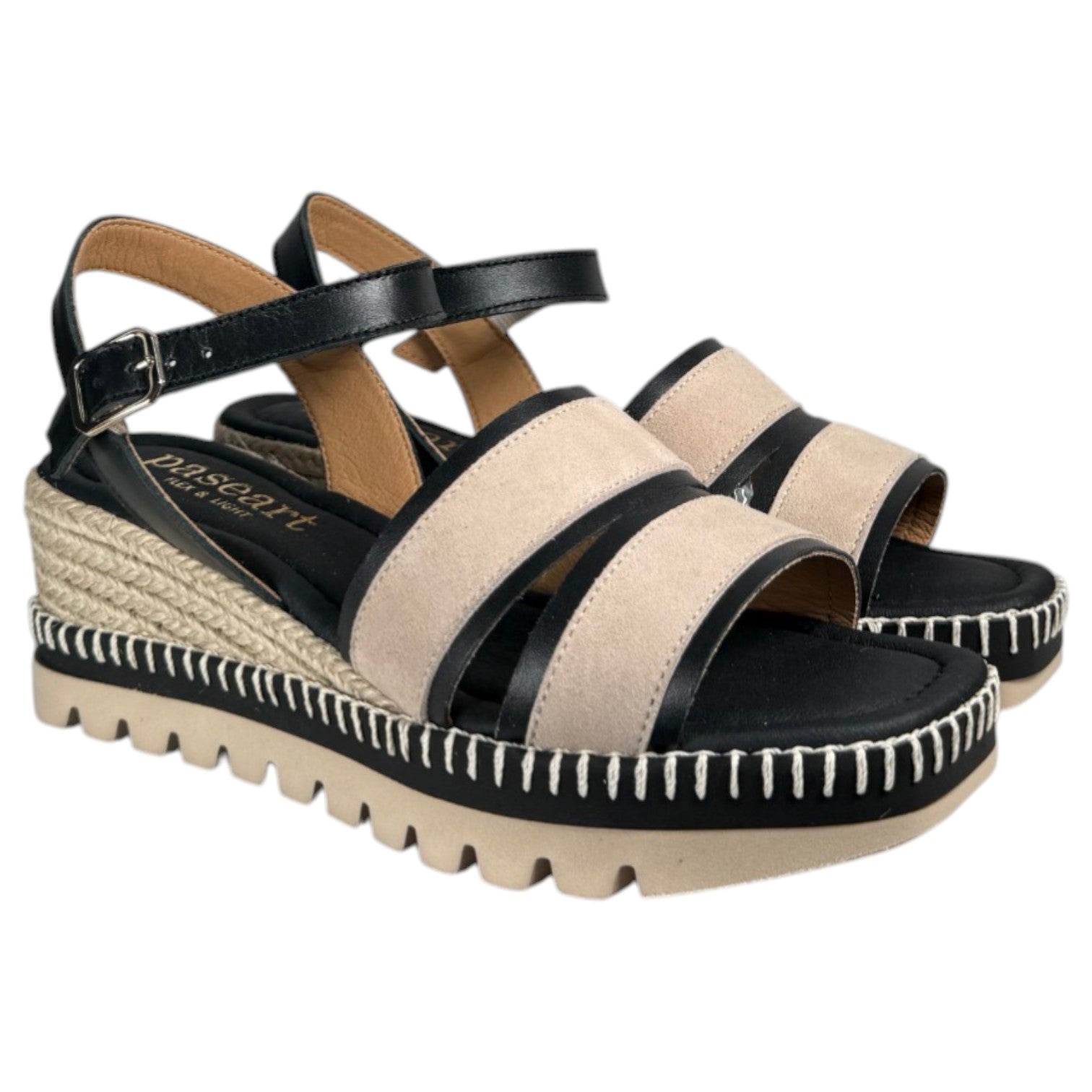 Sandalias de Esparto Paseart SRcI/NP-A938 Negro Taupe - imagen 3
