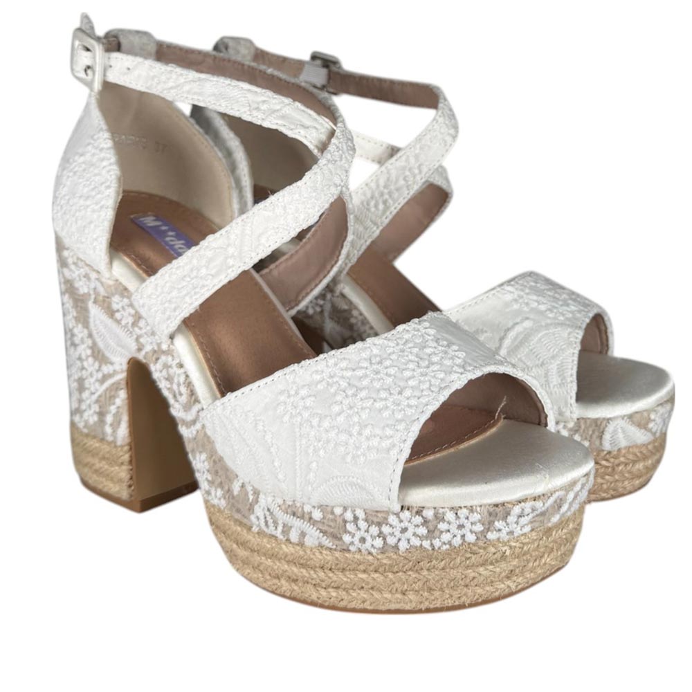 Sandalias de Novia Mandarina París Blanco - imagen 3