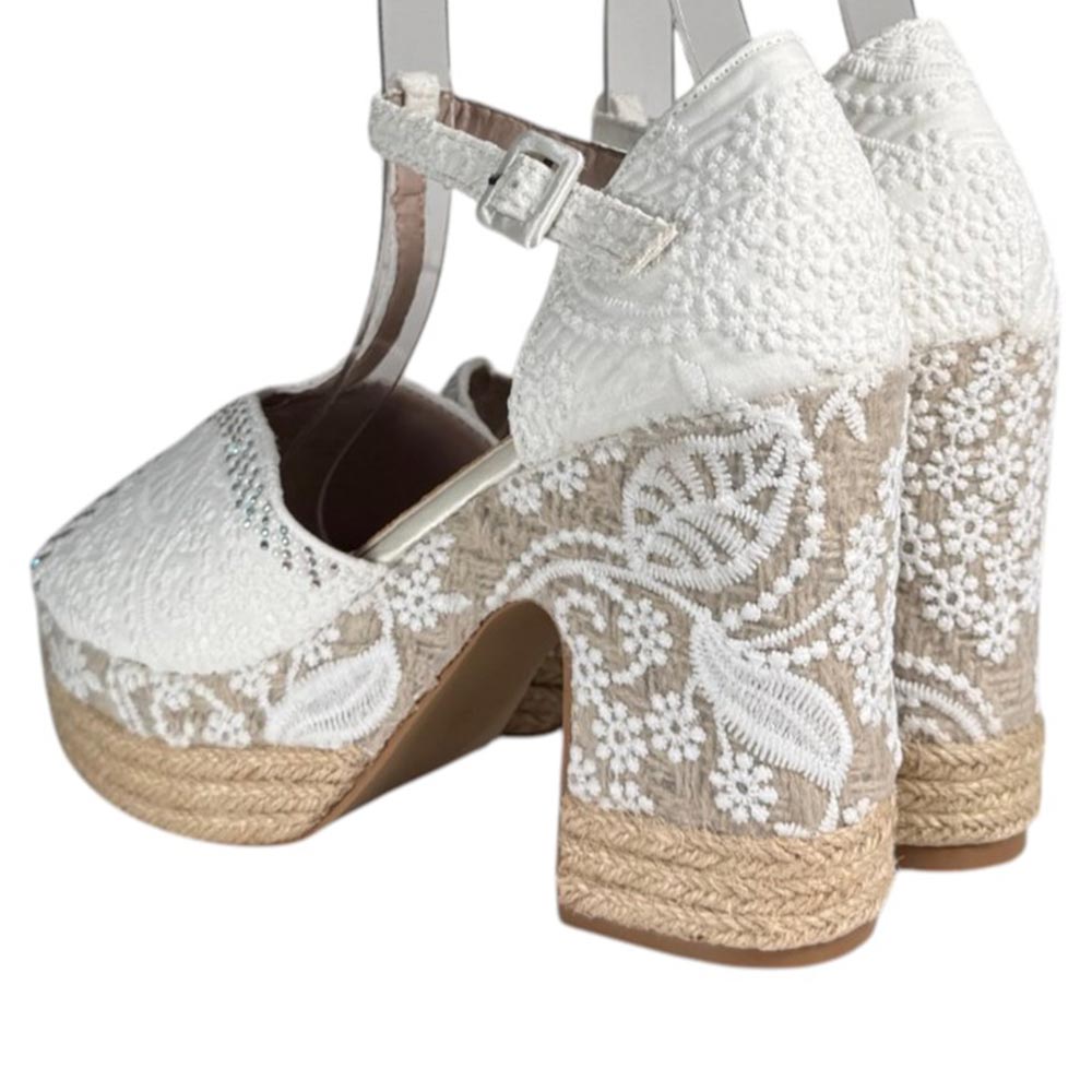 Sandalias de Novia Mandarina Perla Blanco - imagen 5