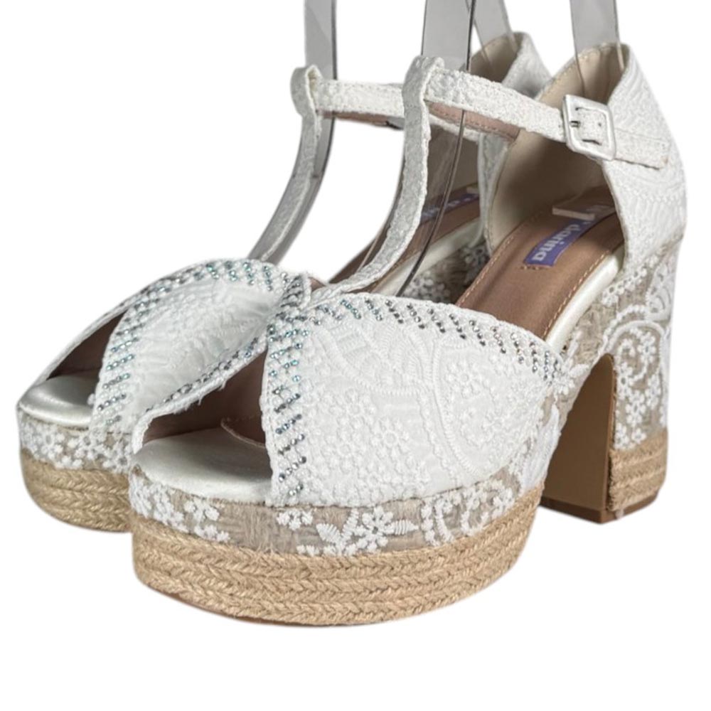 Sandalias de Novia Mandarina Perla Blanco - imagen 4