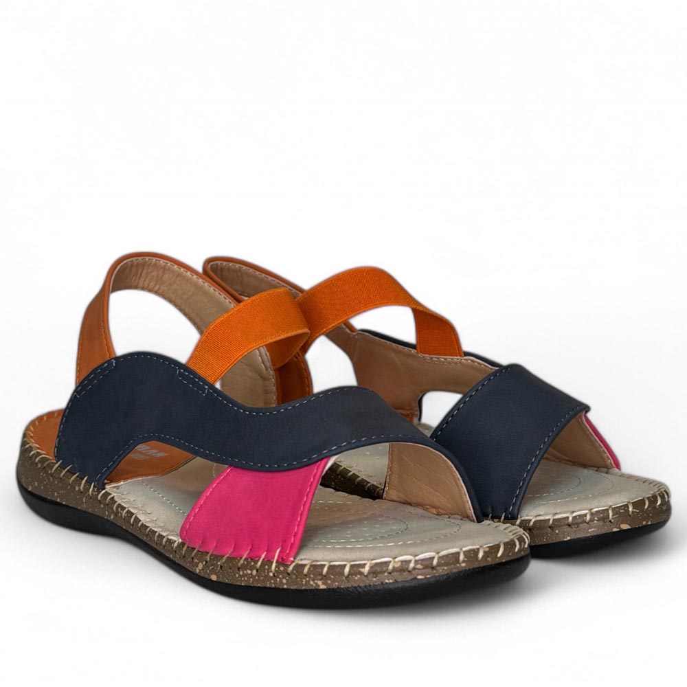 Sandalias Huran HN160 Naranja Marino Fucsia - imagen 2