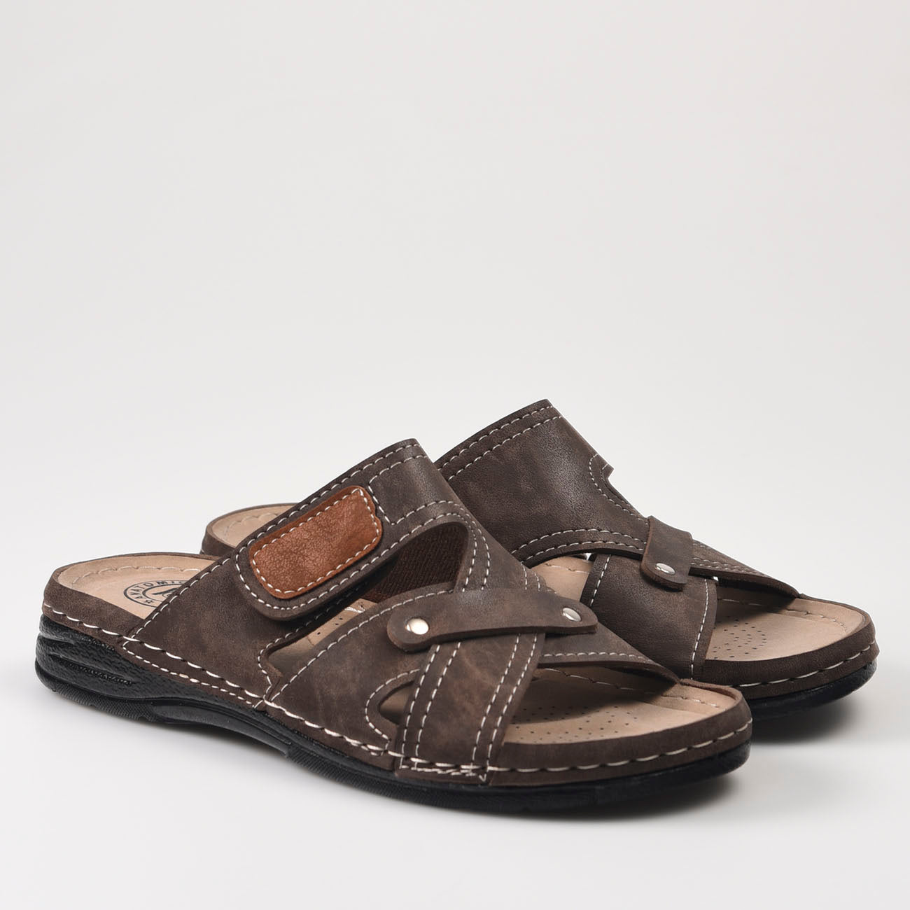 Sandalias Huran Pala Velcro 006-2 Marrón - imagen 2