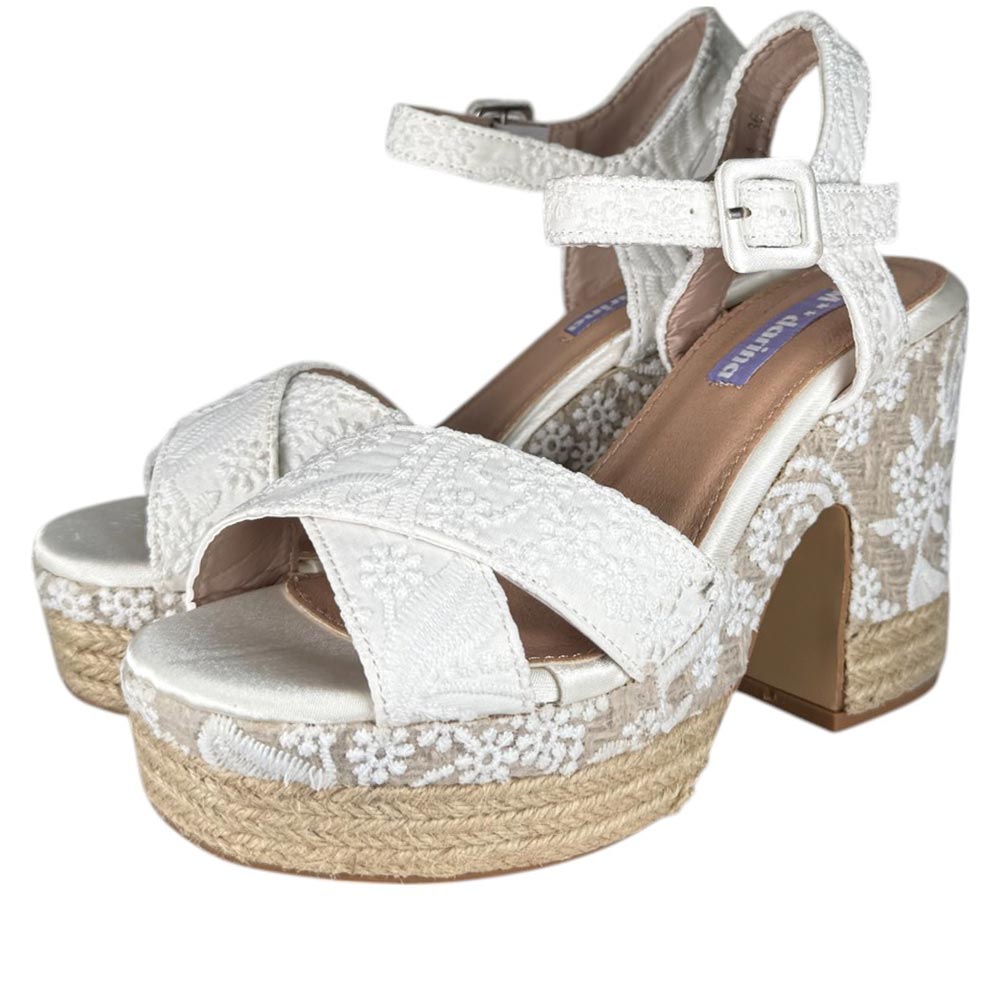 Sandalias de Novia Mandarina Paula Blanco - imagen 5