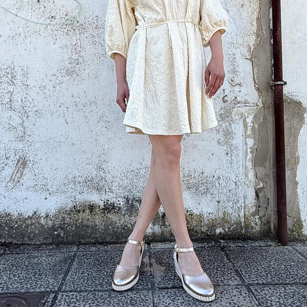 Sandalias Pitillos Cuña Baja Rafia 10624 Oro - imagen 6