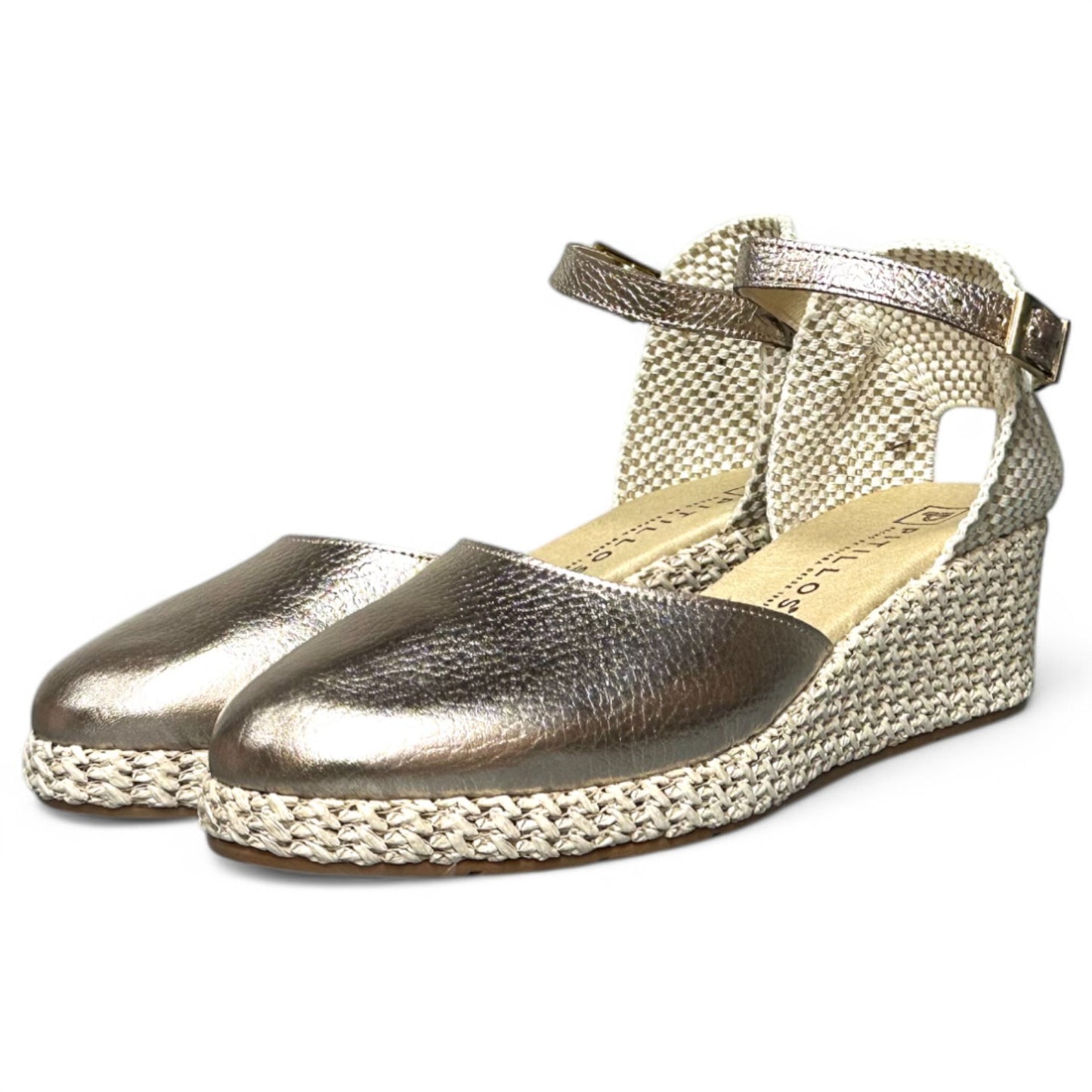 Sandalias Pitillos Cuña Baja Rafia 10624 Oro - imagen 5