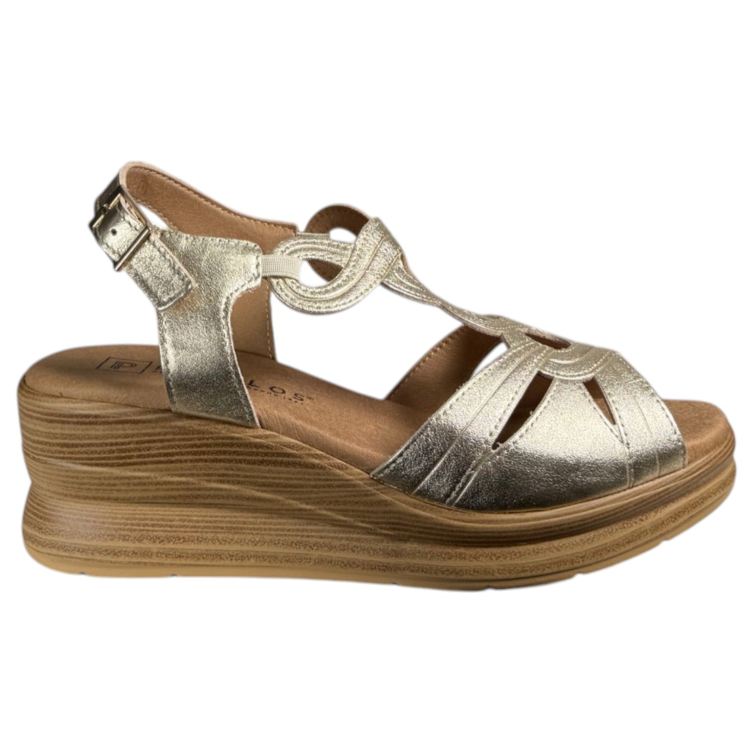 Sandalias Pitillos Cuña Tiras 11050 Oro - imagen 1