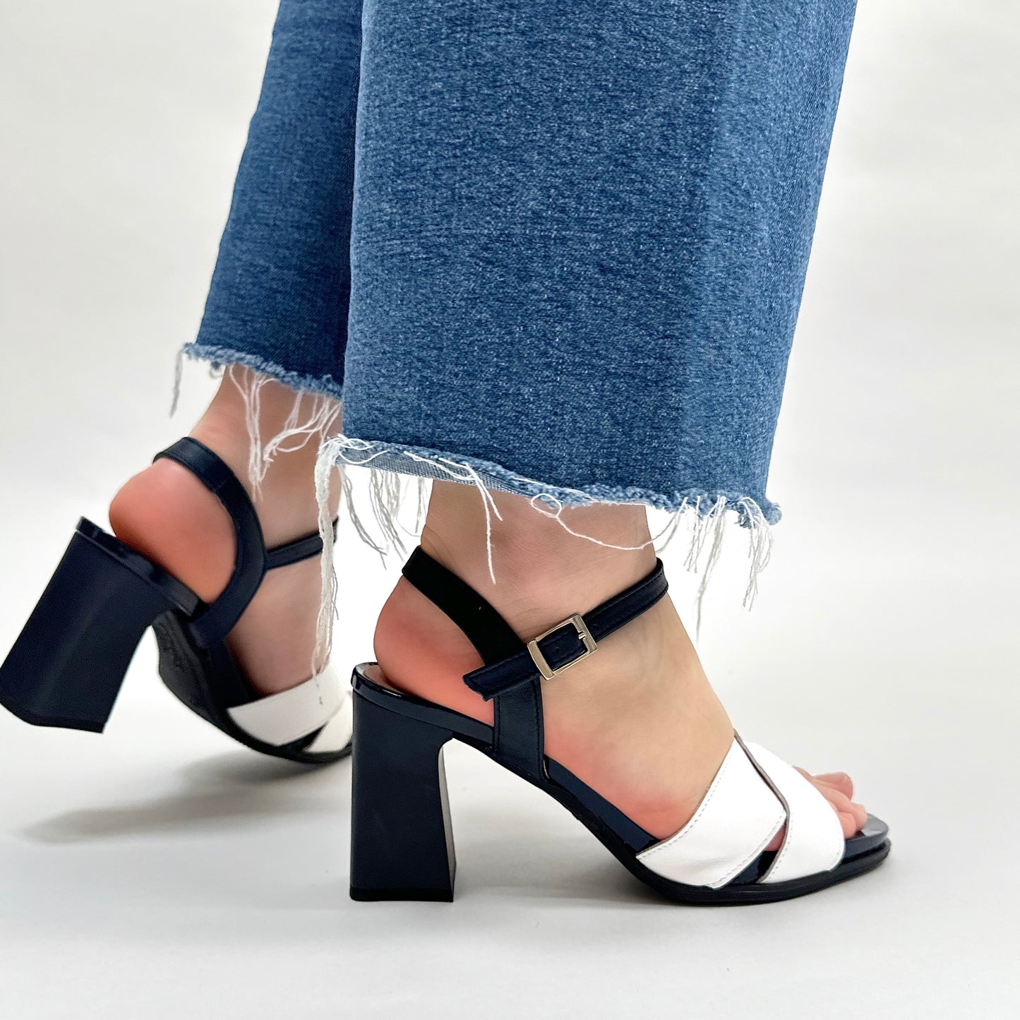 Sandalias Pitillos Pala Cruzada Tacón 5703 Marino - imagen 1