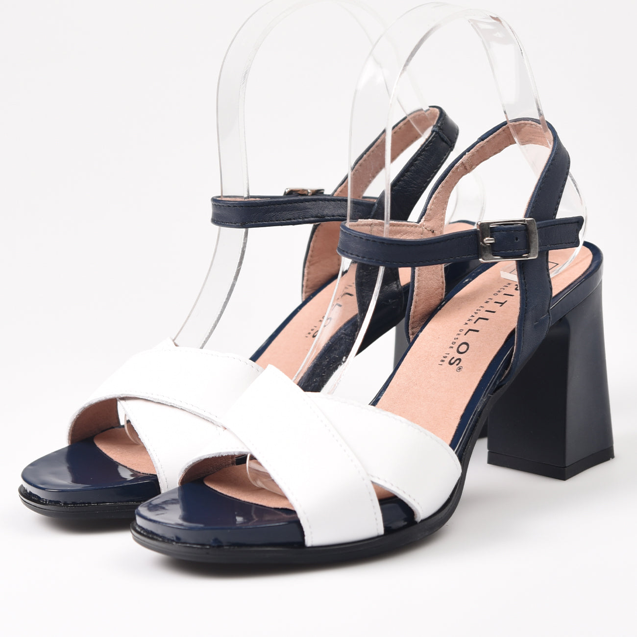 Sandalias Pitillos Pala Cruzada Tacón 5703 Marino - imagen 6