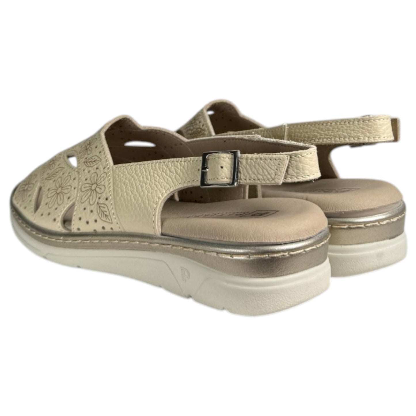 Sandalias Pitillos Plantilla Extraíble Flores 11001 Crema - imagen 6