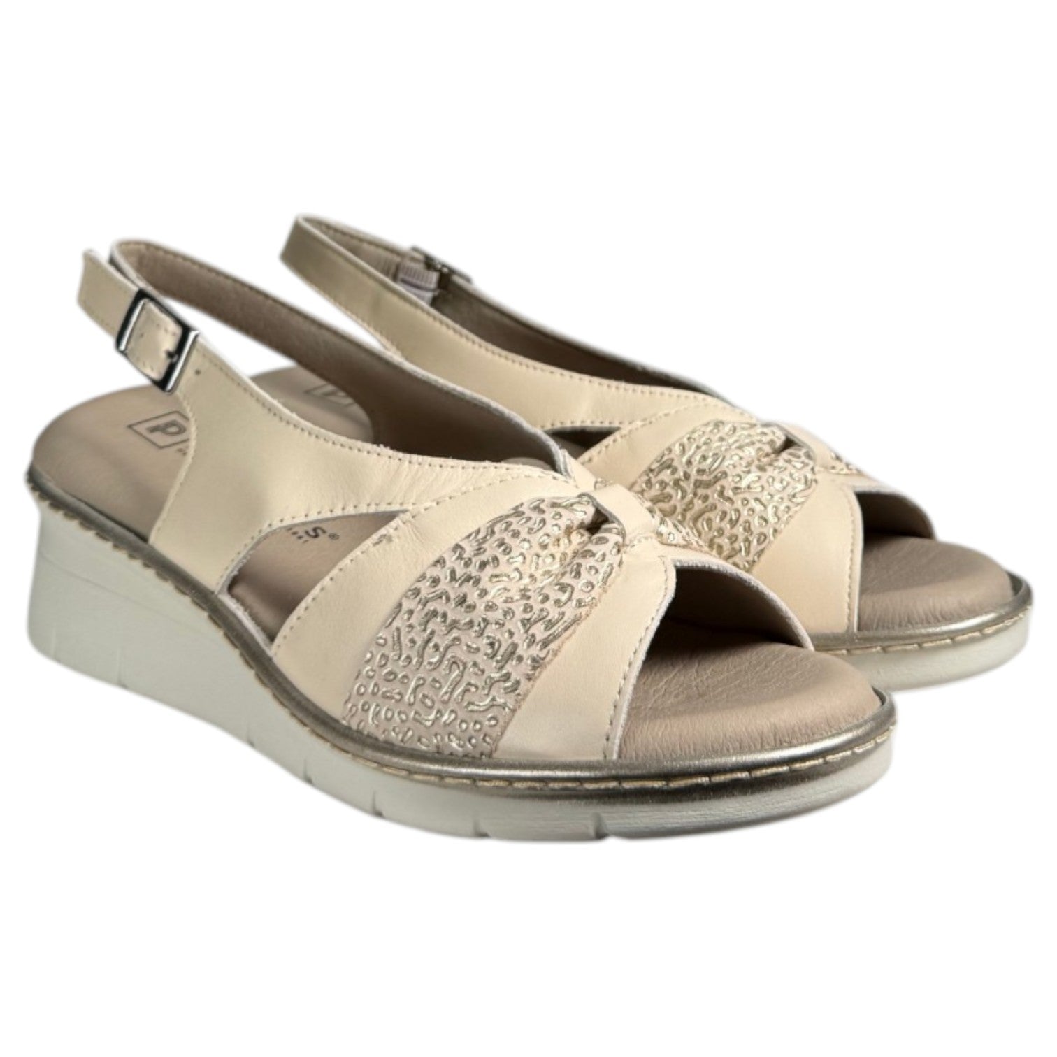 Sandalias Pitillos Plantilla Extraíble Lazo 11013 Crema - imagen 3