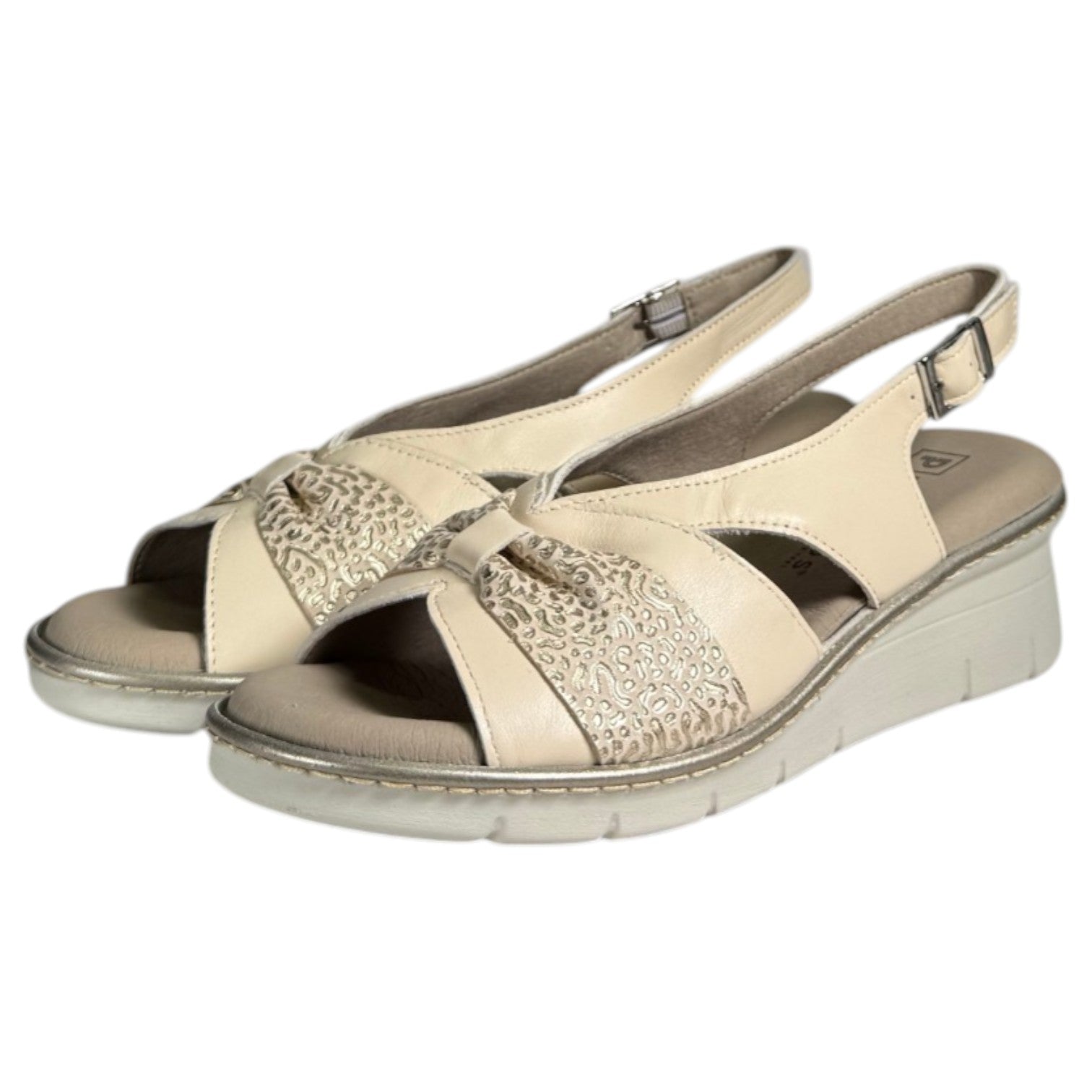 Sandalias Pitillos Plantilla Extraíble Lazo 11013 Crema - imagen 5