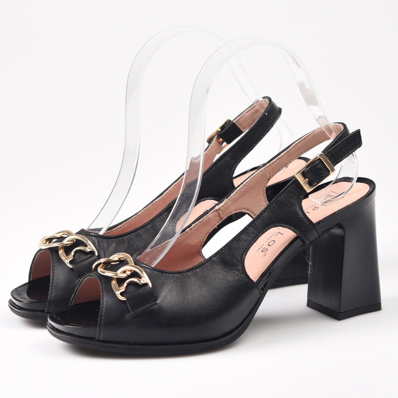 Sandalias Pitillos Tacón Hebilla 5704 Negro - imagen 3