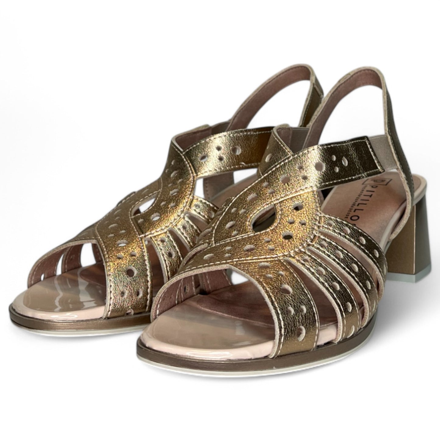 Sandalias Pitillos Tacón Troqueladas 10530 Nude - imagen 5
