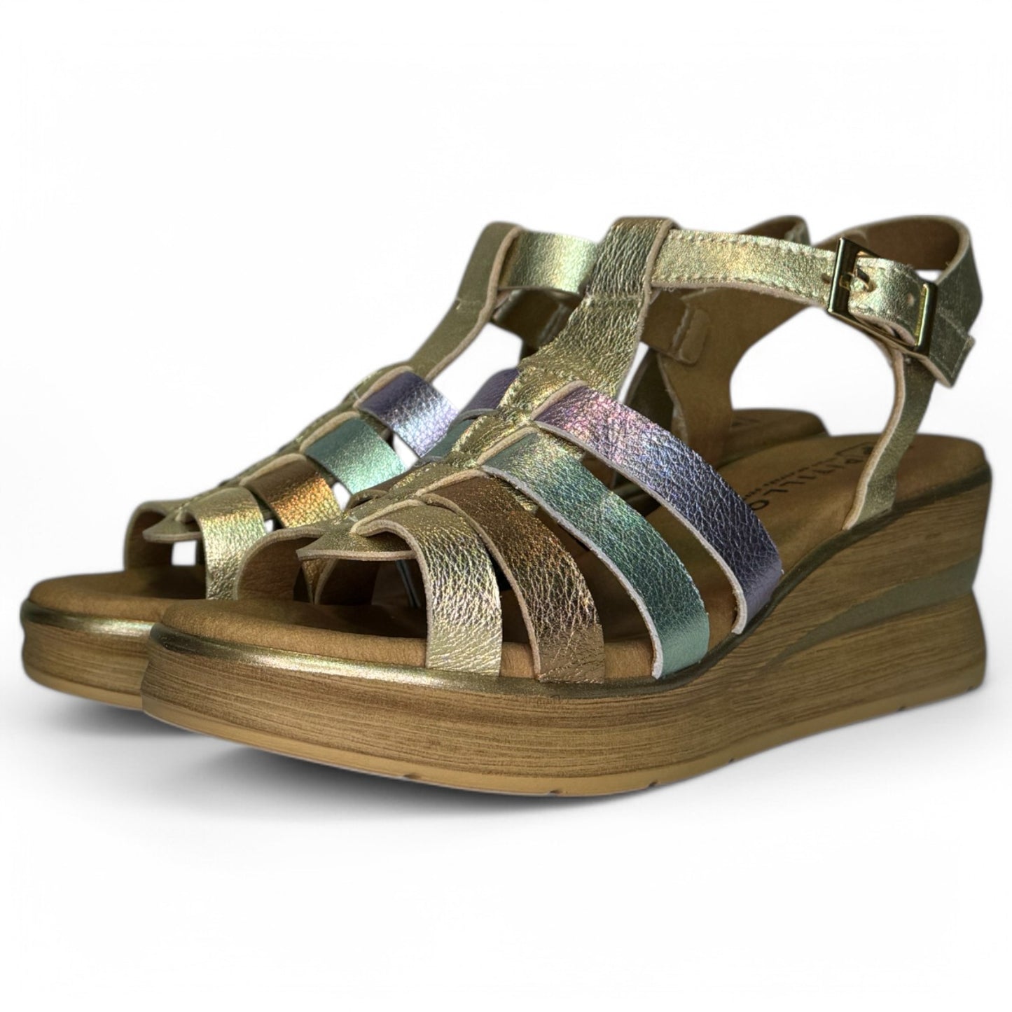 Sandalias Pitillos Tiras Multicolor 10354 Oro - imagen 5