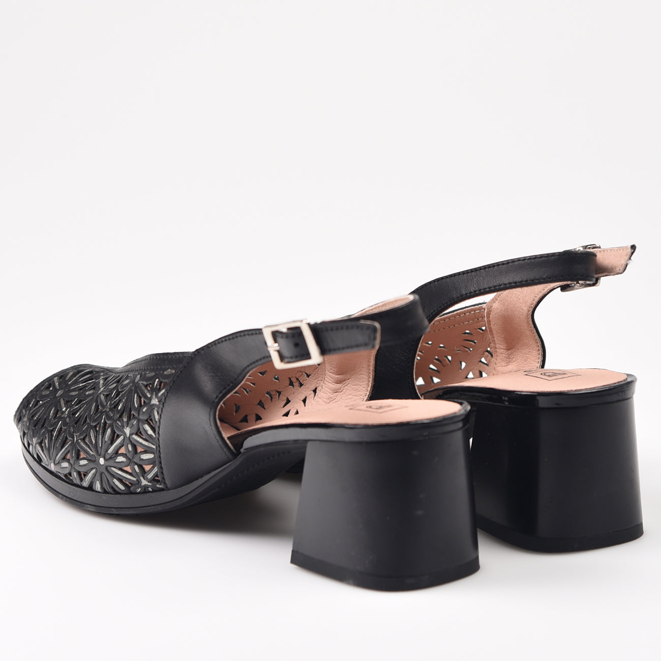 Sandalias Pitillos Troqueladas Tacón 5695 Negro - imagen 4