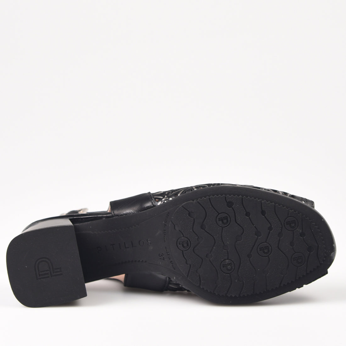 Sandalias Pitillos Troqueladas Tacón 5695 Negro - imagen 5