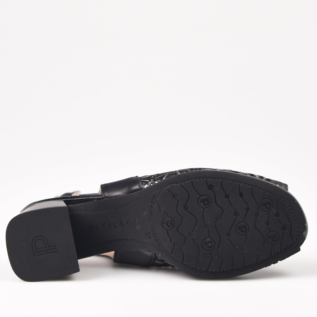 Sandalias Pitillos Troqueladas Tacón 5695 Negro - imagen 5