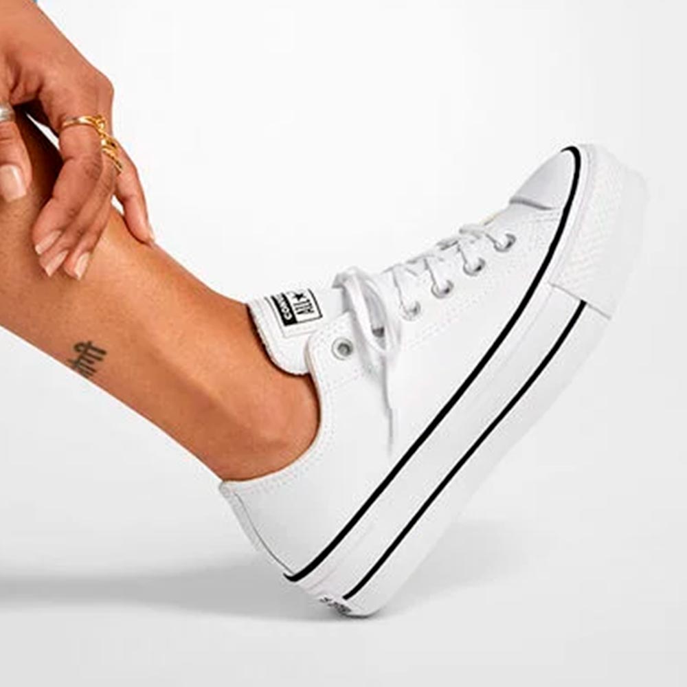 Zapatillas Converse Chuck Taylor All Star Platform Clean Leather 561680 Blanco - imagen 2