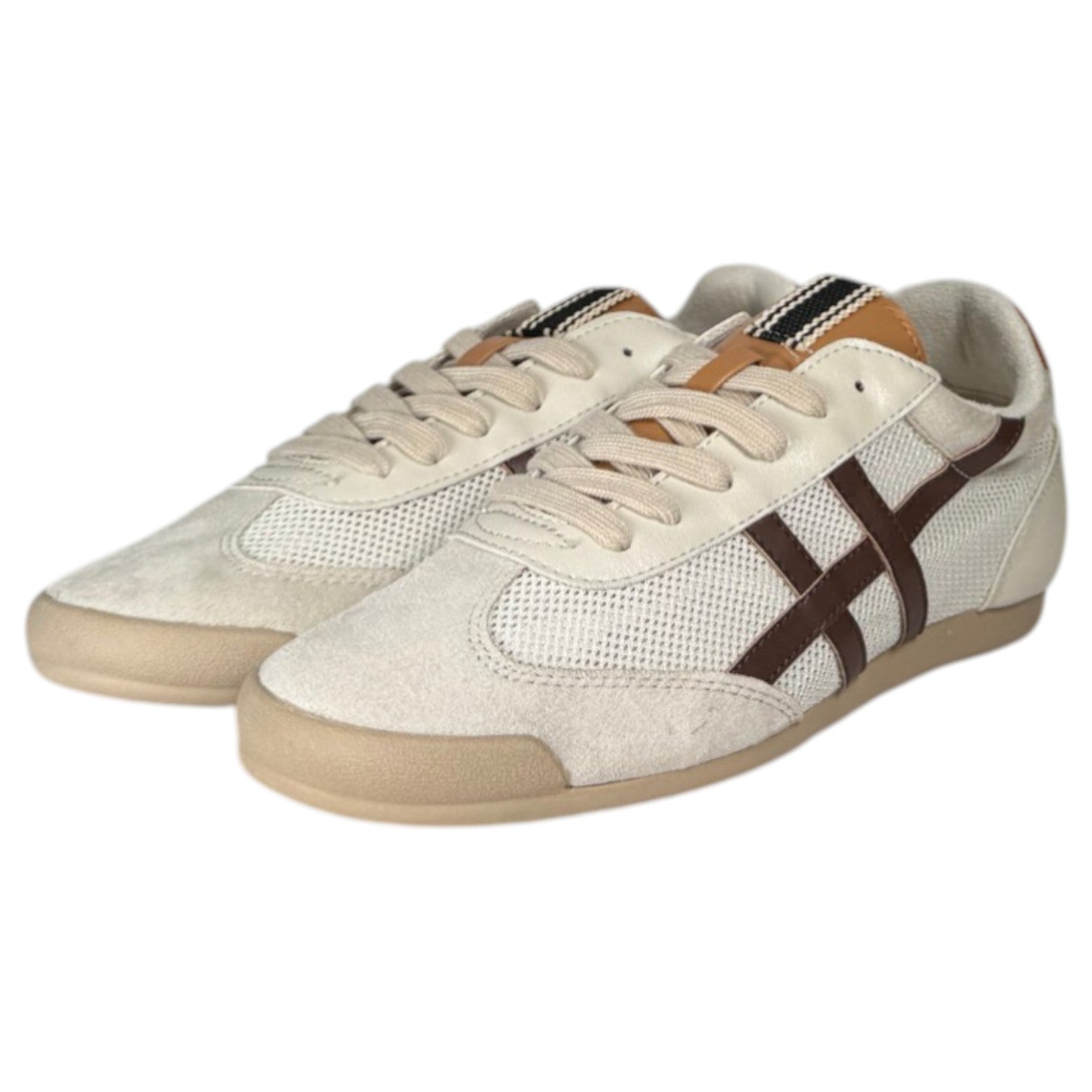 Zapatillas Corina Retro M6035 Beige Café - imagen 5