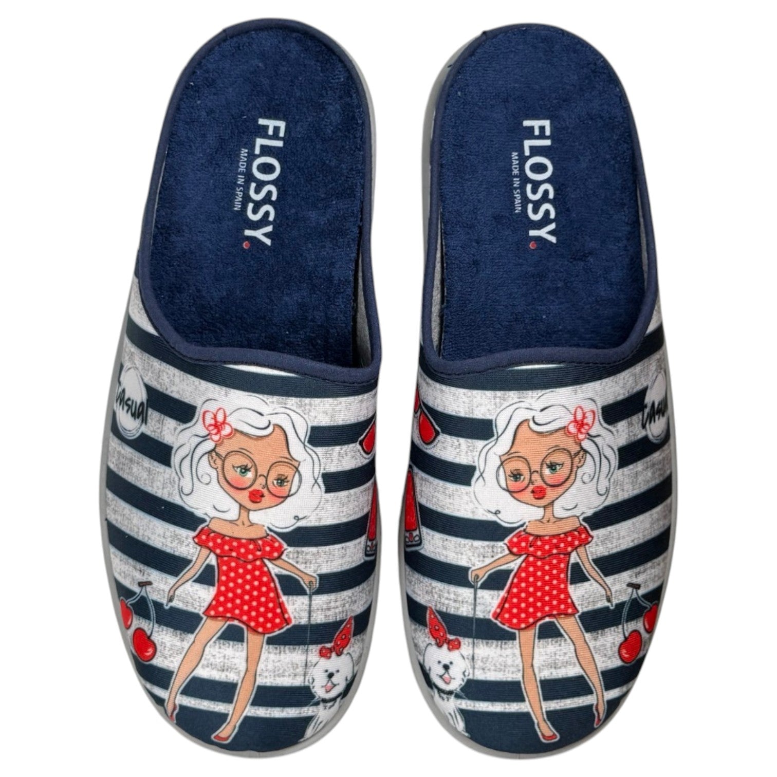 Zapatillas de Casa Flossy Chica Rayas 26-343 Marino - imagen 1