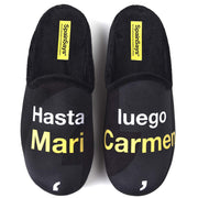 Zapatillas de Casa Marpen Slippers Hasta Luego Mari Carmen CSP2 Negro