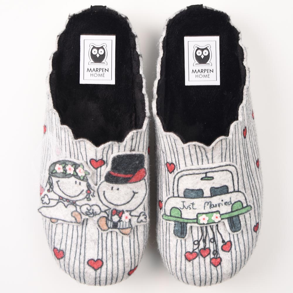 Zapatillas de Casa Marpen Slippers Recién Casados 304IV23 Gris - imagen 1