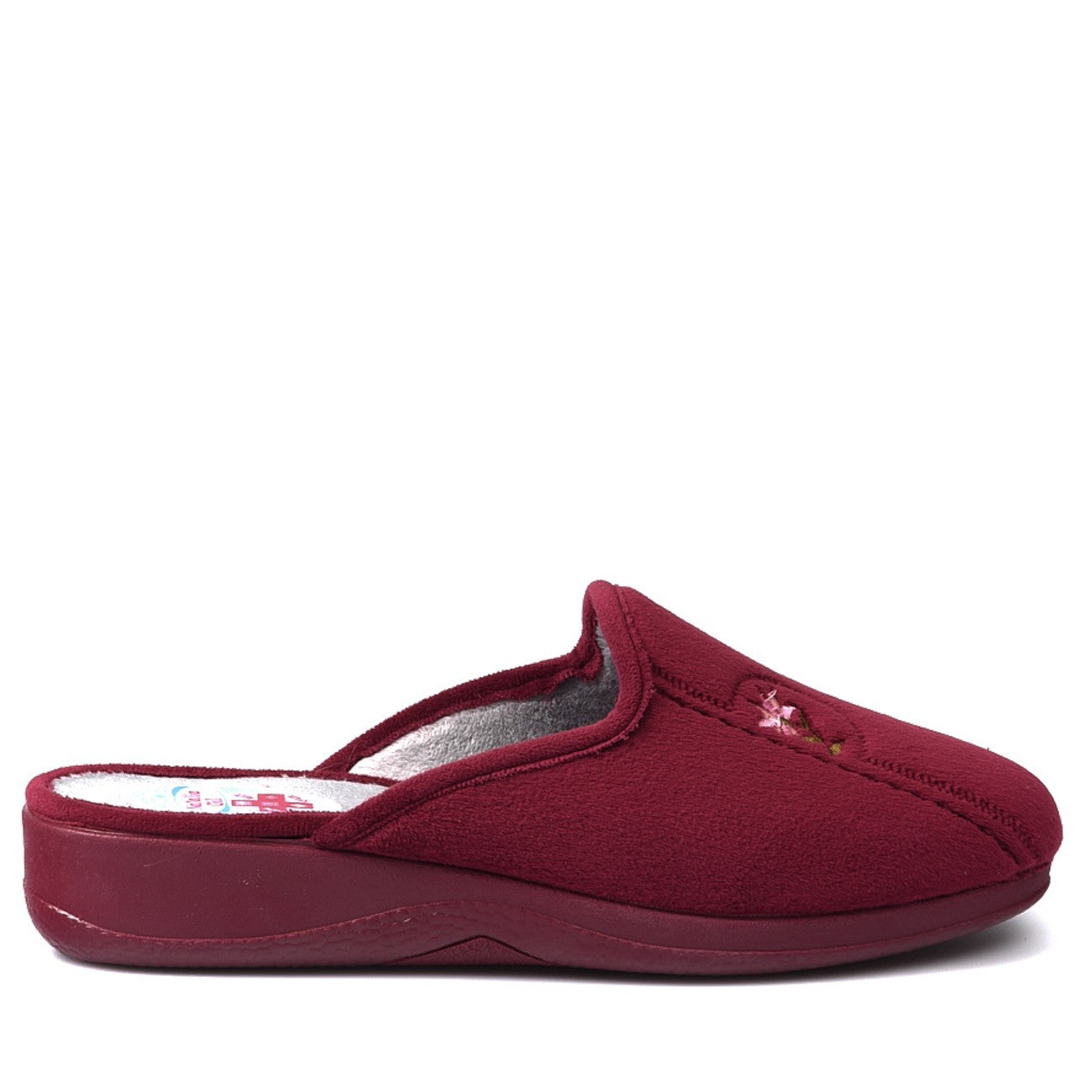 Zapatillas de Casa Natalia Gil Flor Bordada 102 Burdeos - imagen 2