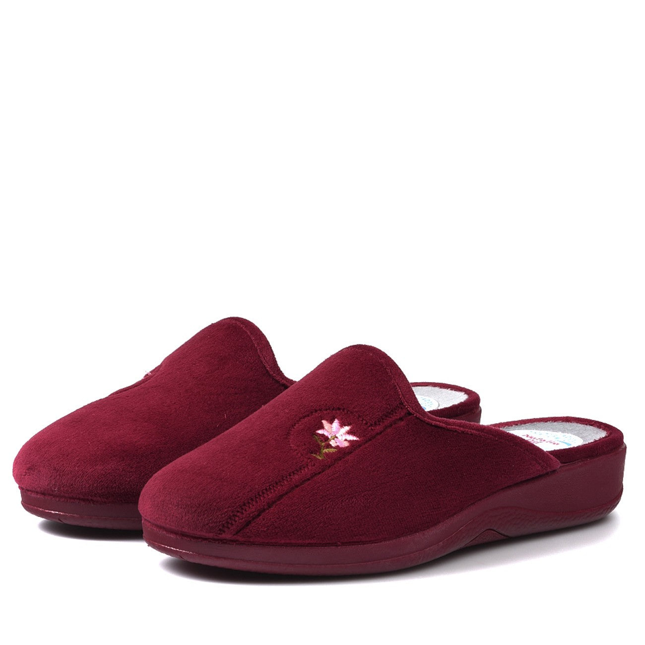 Zapatillas de Casa Natalia Gil Flor Bordada 102 Burdeos - imagen 4