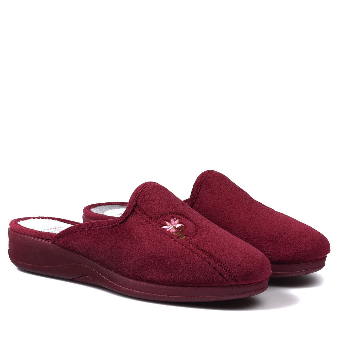 Zapatillas de Casa Natalia Gil Flor Bordada 102 Burdeos - imagen 3