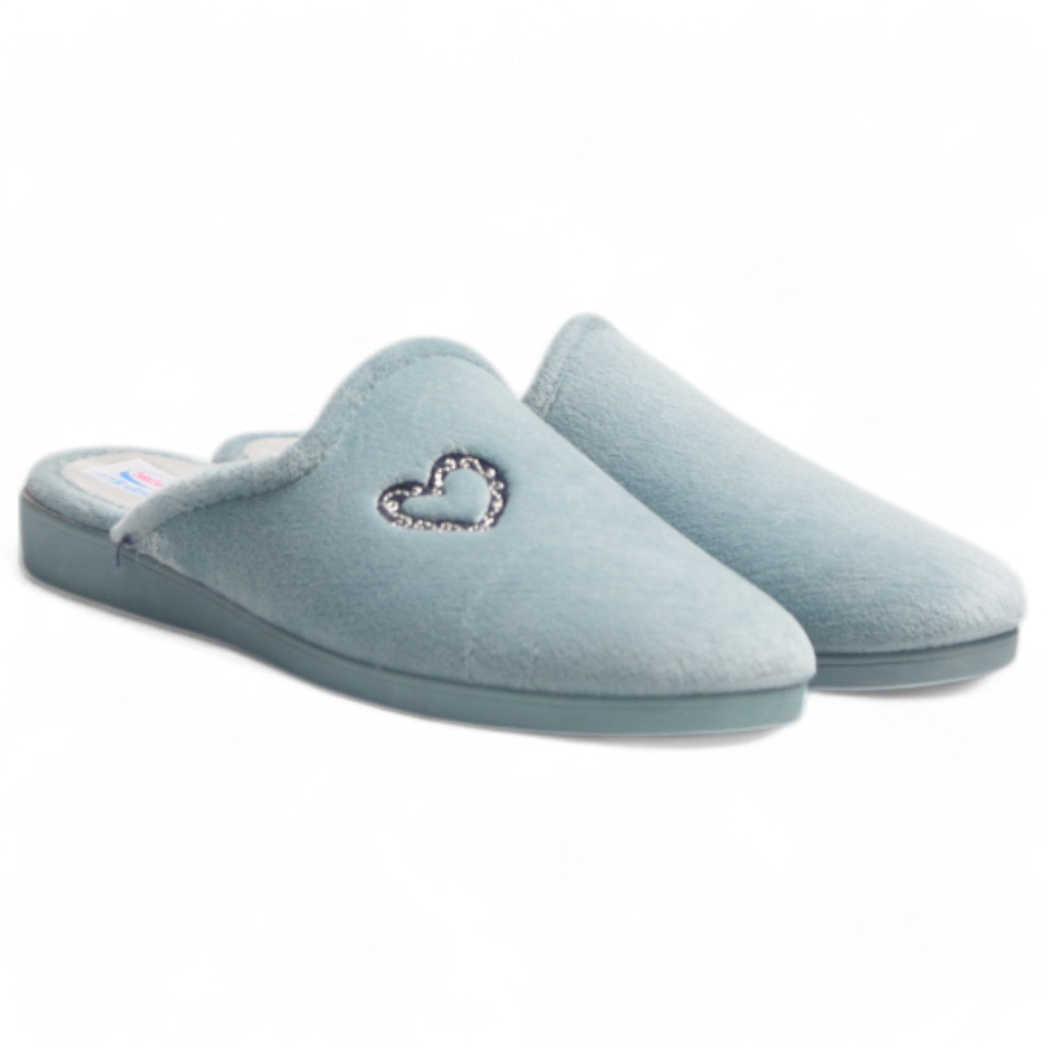 Zapatillas de Casa Natalia Gil Corazón Bordado 151 Azul - imagen 3