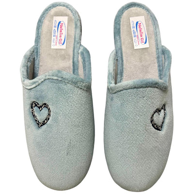 Zapatillas de Casa Natalia Gil Corazón Bordado 151 Azul