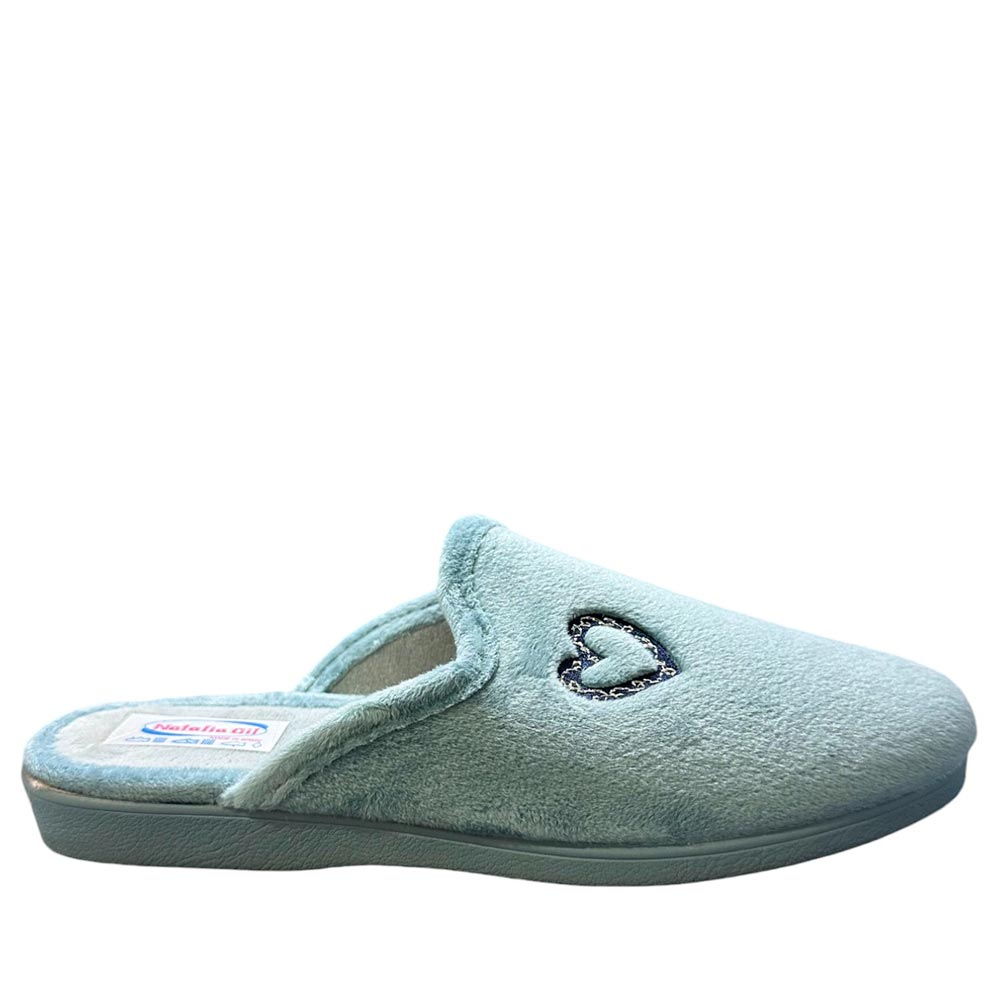 Zapatillas de Casa Natalia Gil Corazón Bordado 151 Azul - imagen 7